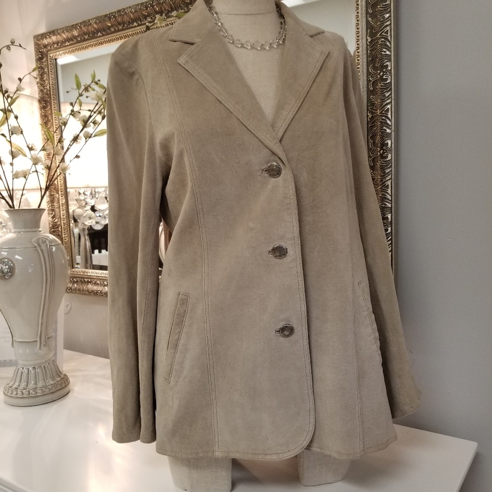 Chico's Genuine leather suede jacket size small